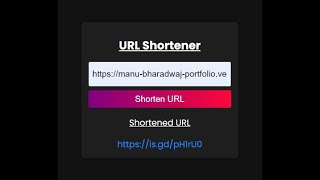 URL Shortener using HTML, CSS, JAVASCRIPT & REST API.