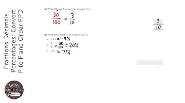 Fractions Decimals Percentages: Convert P to F and Order FPD (Grade 2) - OnMaths GCSE Maths Revision