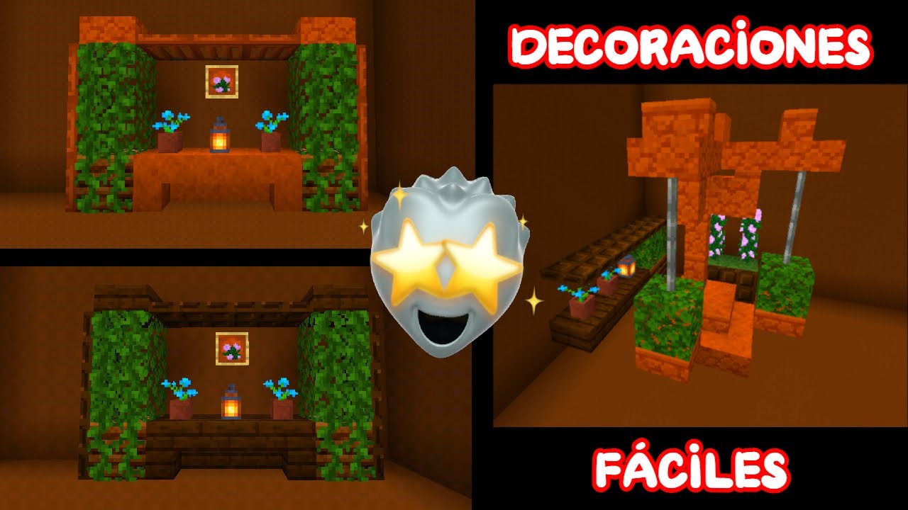 COMO HACER DECORACIONES PARA TU JARDÍN EN MINECRAFT PE 👷‍♂‍ YouTube