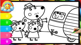 Peppa Pig Goes On A New Campervan Adventure Whole Family Camping , Peppa Pig Coloring Book