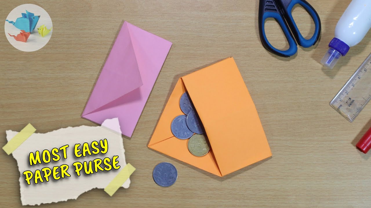 How to make paper purse/origami purse/easy craft idea/paper purse tutorial/simple  Origami/paper toy | Paper purse, Origami easy, Purse tutorial