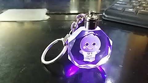 #Corporate Logo Crystal Keychains with Led Lights