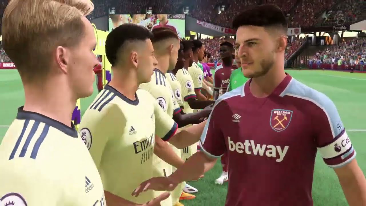 FIFA 22: West Ham United vs. Arsenal (EPL) Premier League kickoff gameplay