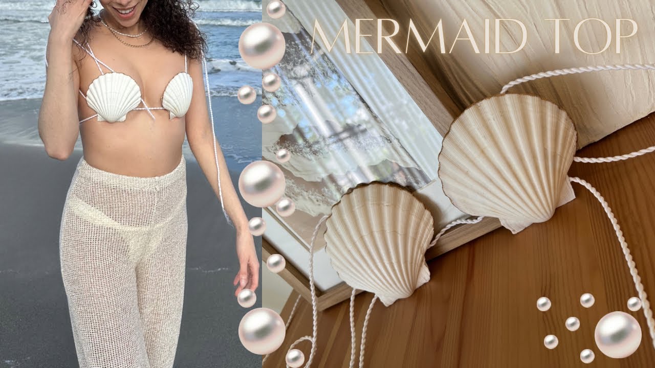 DIY Mermaid Outfit Ideas: Bedazzled Shell Cup Bra Top