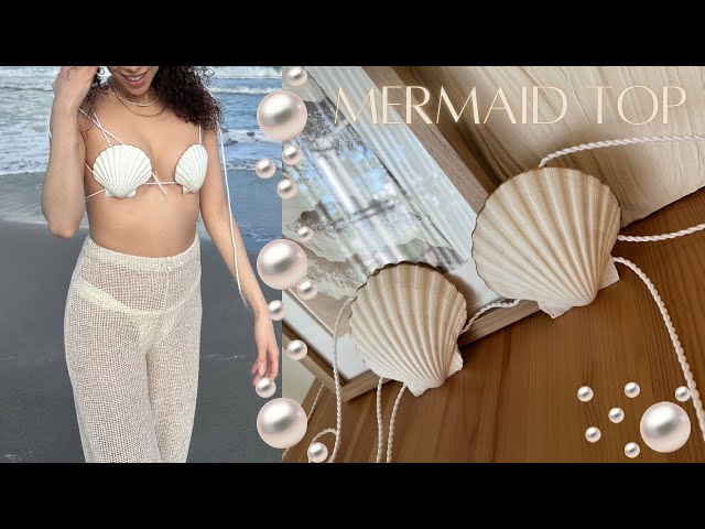 DIY Mermaid Outfit Ideas: Bedazzled Shell Cup Bra Top