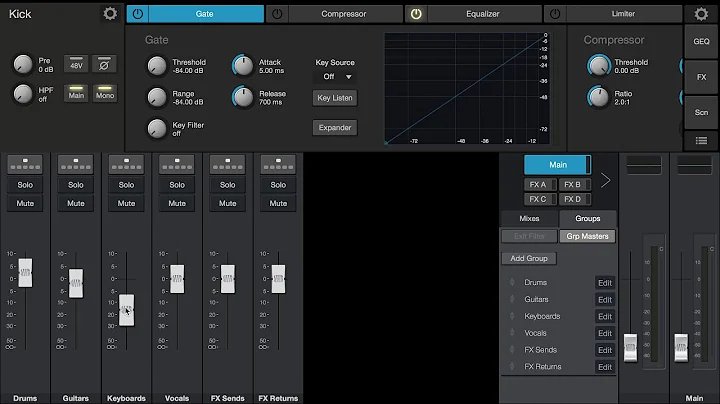 DCA Groups in PreSonus UC Surface
