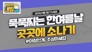 [내일날씨] 무더위 유의, 내일까지 곳곳 소나기 8월 5일 17시 기준
