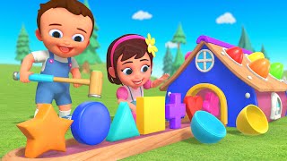 Learn Shapes with Wooden House 🏠🔺 | Baby Fun Play Hammer Surprise Eggs | Kids Educational screenshot 5