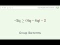 2q greater than or equal to 4q-2 - Solve linear inequalities with one unknown