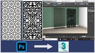 Zali in 3dsmax || zali from photoshop to 3ds max || CNC panel in 3ds max screenshot 5