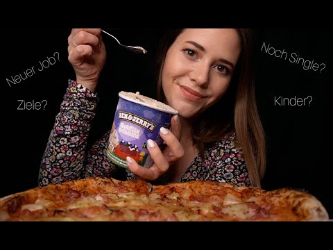 ASMR PIZZA & ICE CREAM MUKBANG + Eure Fragen beantworten [deutsch/german]