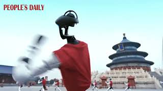 China-developed humanoid robots stages a synchronized martial arts performance at Temple of Heaven