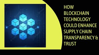 How Blockchain Technology Could Enhance Supply Chain Transparency & Trust