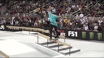 Nyjah Huston Kickflip FS Boardslide // LA Supercrown 2016