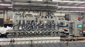 HyTek Automation Solutions - Sanitizer Wipe 12 Head Liquid Filler with Drip Tray and Neck Guide