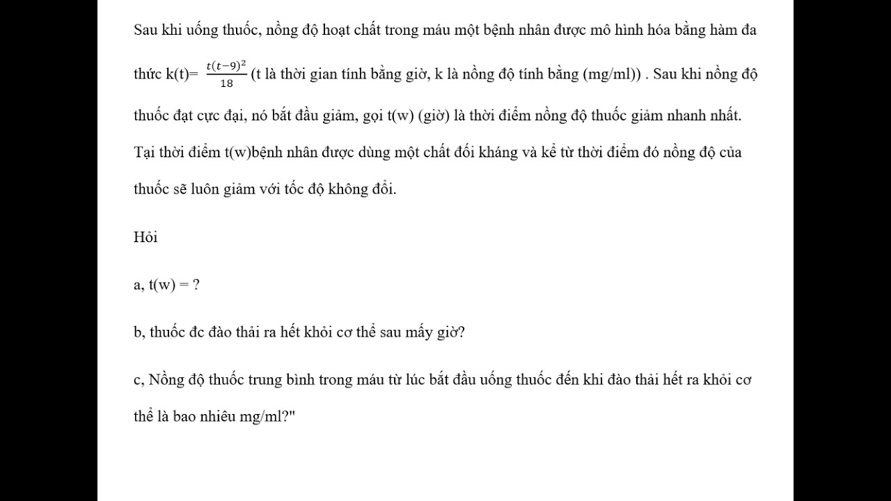 Математика 12: После приема лекарства концентрация активного вещества в крови пациента моделирует...