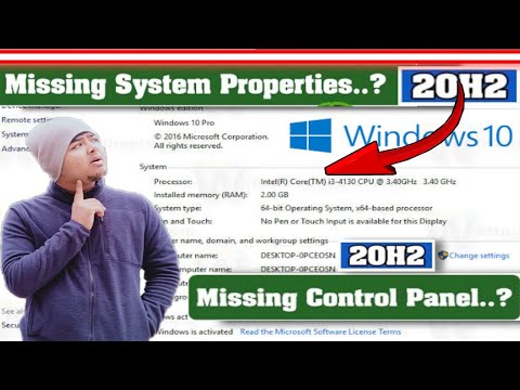 Missing System Properties and Control Panel Icon on Windows 10 (20H2) | ayandatta | youtube
