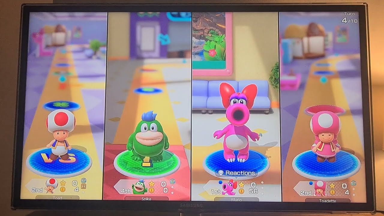 Super Mario Party Jamboree #18 Rainbow Galleria Birdo vs Spike vs Toad vs Toadette