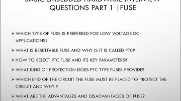 Basic Embedded Hardware Interview Questions Part-1 Fuse!