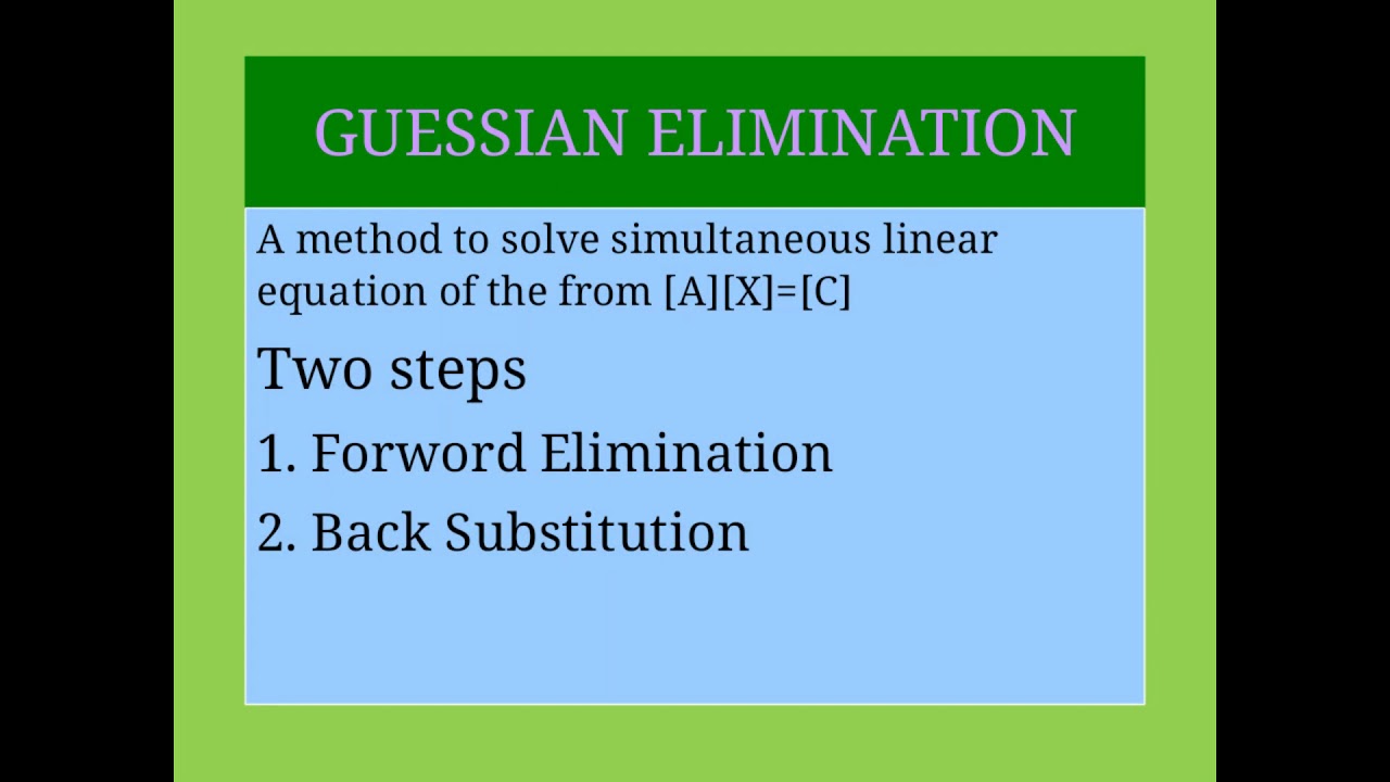 Guess Elimination Method - YouTube