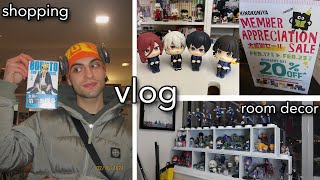 vlog: manga shopping, school, room decor