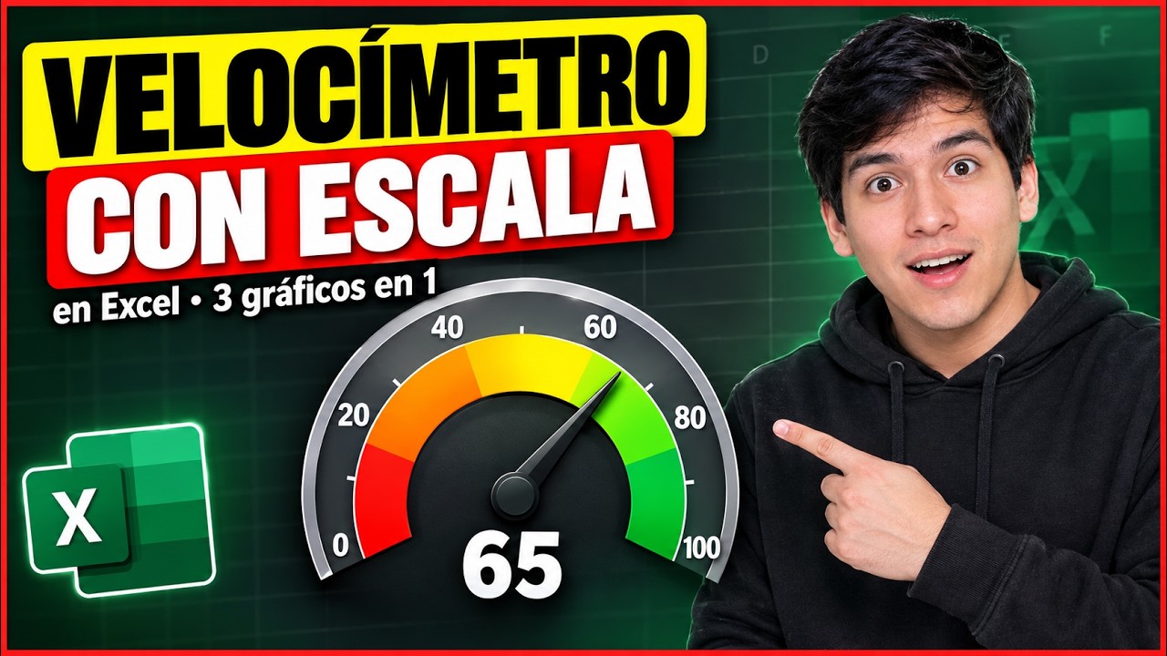 Clase 9: velocímetro en Excel con números en la escala