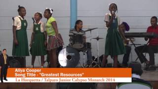 Aliya Cooper singing Greatest Resources  for the LaHorquetta / Talparo Junior Calypso Monarch 2014