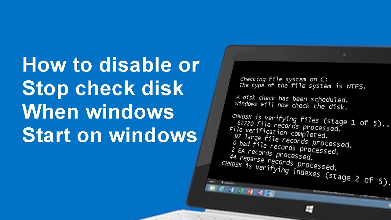 windows checking disk on startup