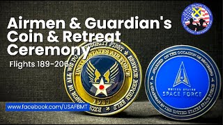 Dept of the Air Force BMT Airmen Guardian s Coin Retreat Ceremony Flights 189-206 Feb 26 2025