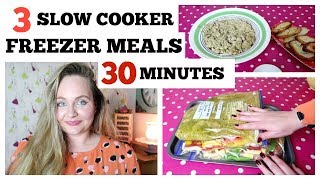 3 EASY CHICKEN DUMP BAG MEAL IDEAS / SLOW COOKER CROCKPOT FREEZER MEALS