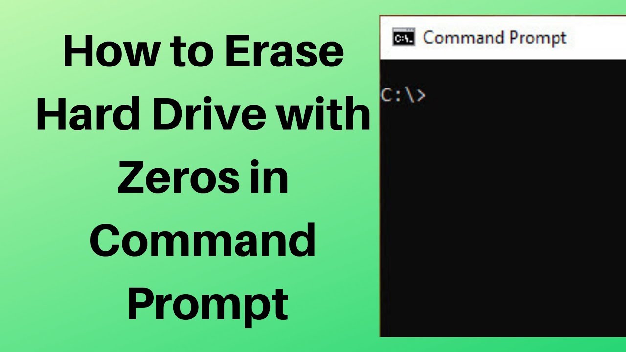 How to Diskpart Erase/Clean a Drive Through the Command Prompt