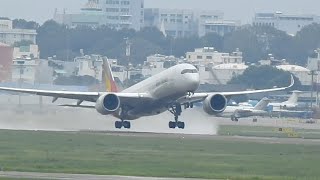 Toàn Cảnh Máy Bay Airbus A350 Asiana Airlines Cất Cánh Thổi Nước Rất Đẹp Tại Sân Bay Tân Sơn Nhất