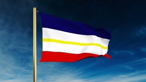 4K Mecklenburg Vorpommern flag slider style. Waving in the win with cloud background animation