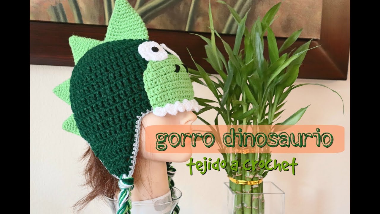 Gorro Dino -a crochet- - YouTube