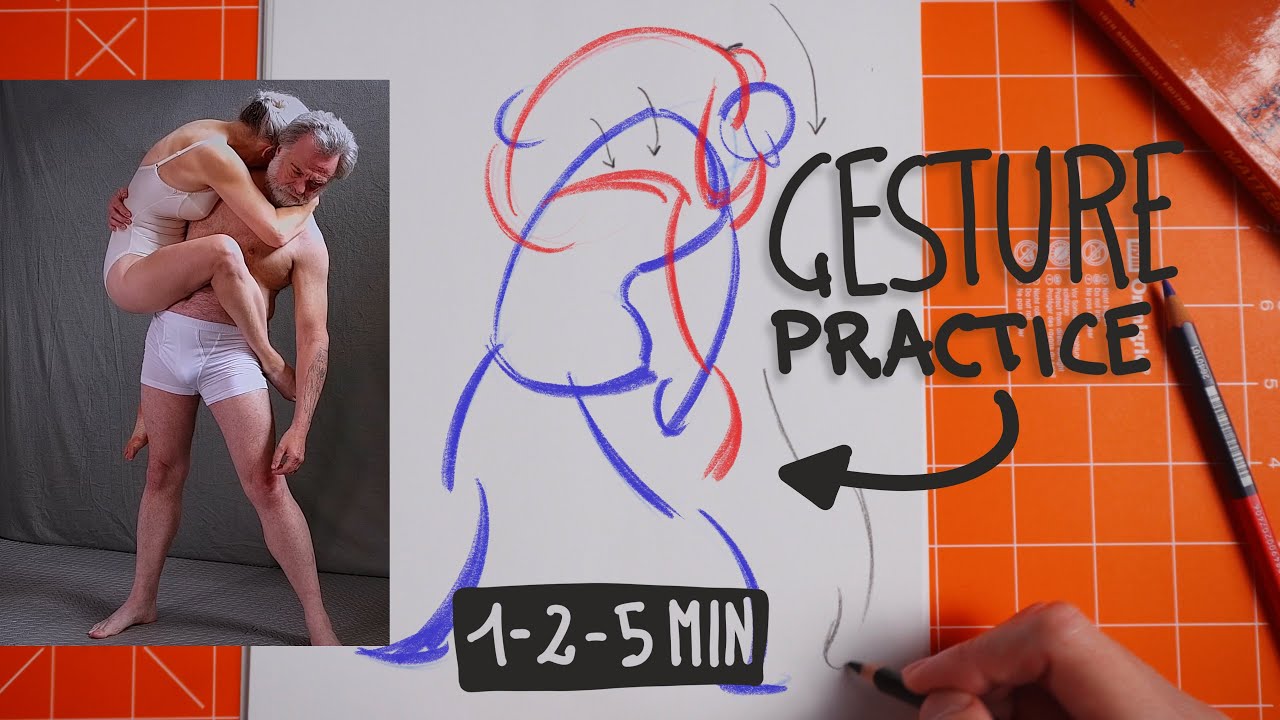 Gesture Drawing Practice with LIVE Models | Helen & Luke - YouTube