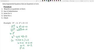 4 4 Solving Exponential Equations Quadratic in Form