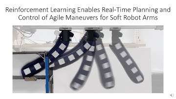 Reinforcement Learning Enables Real-Time Planning and Control of Agile Maneuvers for Soft Robot Arms