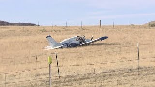 No one injured after small plane makes hard landing in Lone Tree field