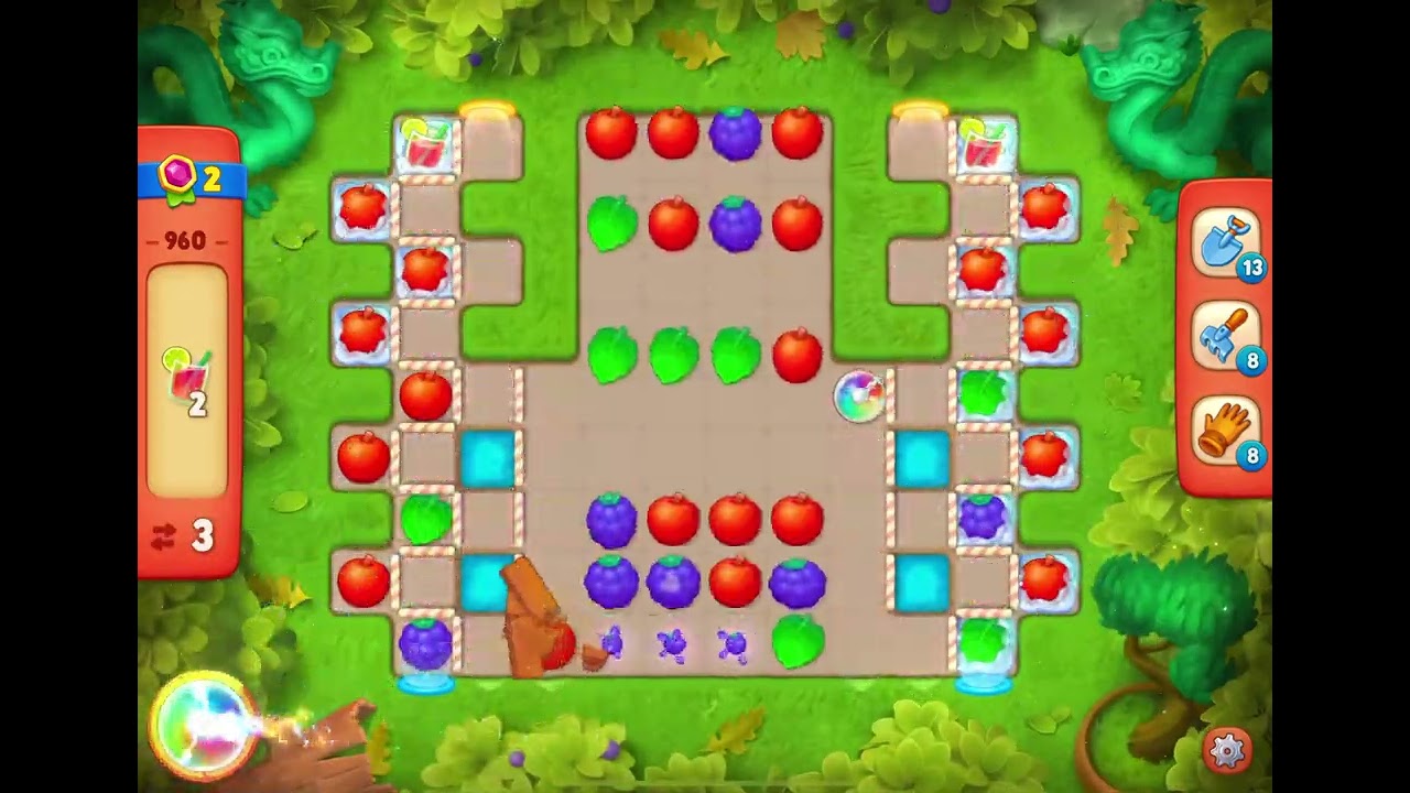 GardenScapes Level 960 no boosters (12 moves)