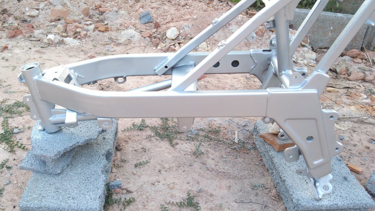 พ่นสีโครงมอไซค์Ls125 ละเอียดทุกขั้นตอน ไม่ตัดไม่กรอ