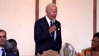 Biden jokes press can go 'swimming in the pond' at summit
