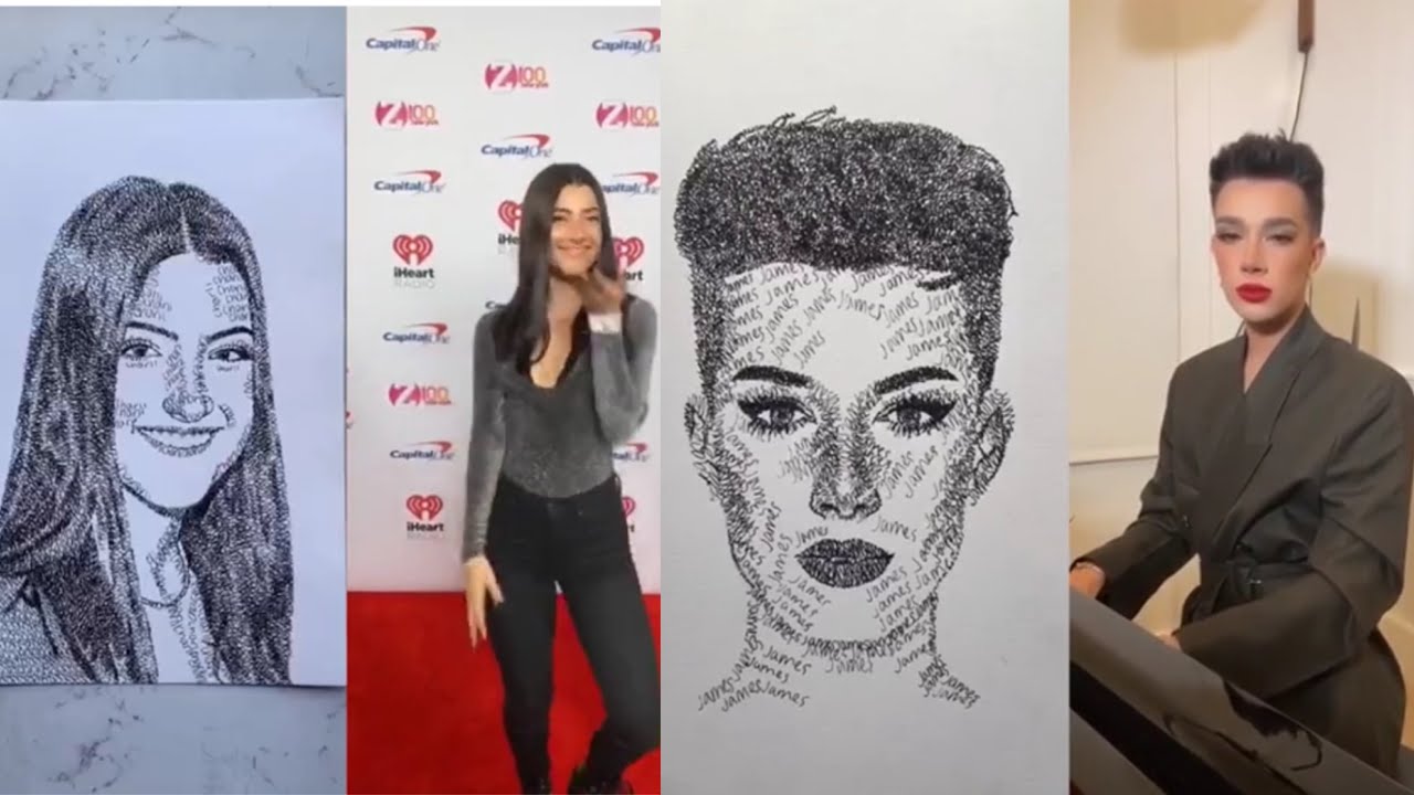 How to Drawing Charli D'Amelio,James Charles,Addinson Rae,Avani Using ...