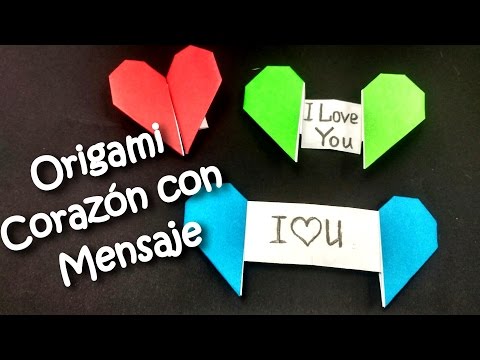 Cómo hacer origami corazón con mensaje | Como fazer origami coração com mensagem