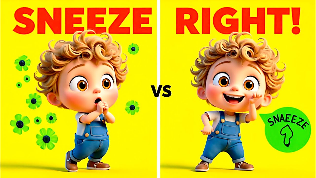 Sneeze & Cough Etiquette for Kids | Cover your mouth song | Healthy ...
