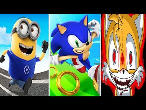 Despicable Me Minion Rush Vs Sonic Dash Vs SONIC EXE TAILS DOLL 