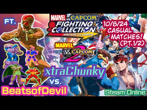 MvC2 Beatsofdevil Dhalsim casual matches vs xtraChunky Storm/Sentinel/Commando 10/8/24 (pt.1/2)
