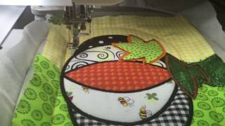 Sweet Pea machine embroidery designs ..Pumpkin Mugrug Part 2 Machine embroidery, made completely in the hoop. Sweet Pea 2016 Sew-a-Long