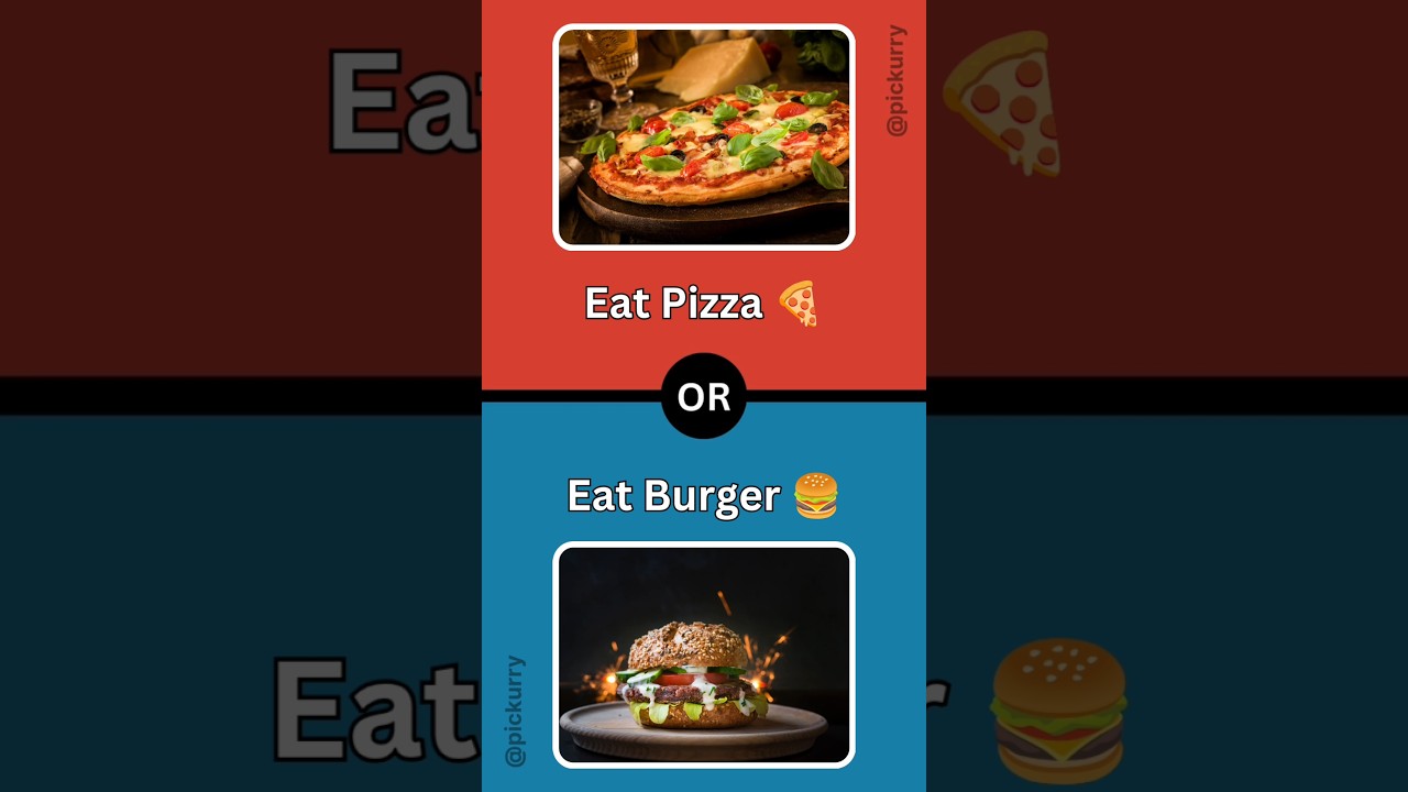 Would You Rather: Eat Pizza 🍕 or Cheeseburger 🍔? | Fun Short Challenge