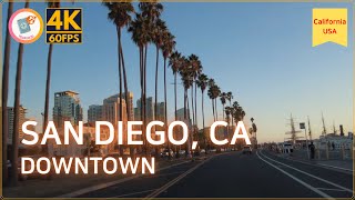 [4K] Driving California at Sunset: Downtown San Diego, California