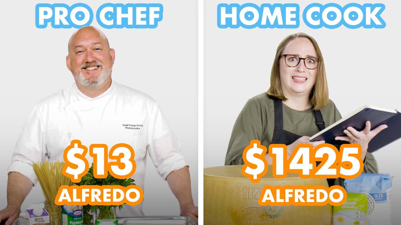 ⁣$1425 vs $13 Fettuccine Alfredo: Pro Chef & Home Cook Swap Ingredients | Epicurious